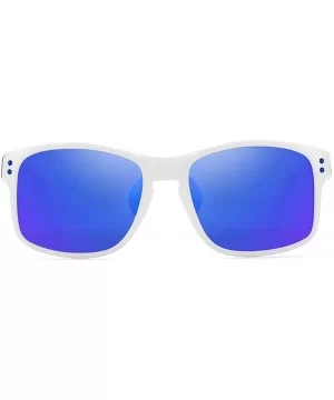 Classic Square Sunglasses Men Sports Polarized & 100% UV Protection Outdoor eyewear KD524 - Mirrored Blue - CK194CLSH83 $29.2...