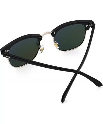 Semi Rimless Retro Polarized Sunglasses for Women Men Classic Vintage Designer Sun Glasses - CR18GT4TUSQ $6.36 Goggle