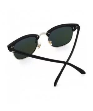 Semi Rimless Retro Polarized Sunglasses for Women Men Classic Vintage Designer Sun Glasses - CR18GT4TUSQ $6.36 Goggle