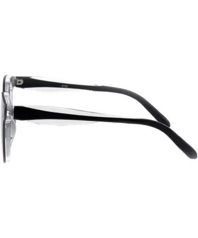 Womens Boyfriend Deco Metal Bridge Chic Horn Rim Plastic Sunglasses - Clear Smoke - CK18GLWMUCQ $11.03 Rectangular