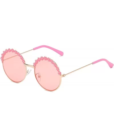 2019 Festival Metal Frame Kids Sunglasses Flower Round Sun Glasses Girls Boys Baby Brand Children Oculos - Yellow - CD197Y6AI...