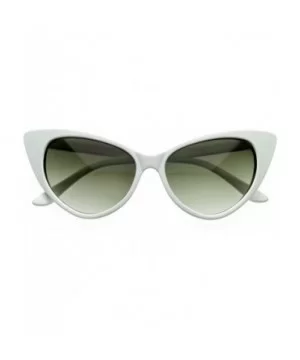 Designer Inspired Super Cat Eye Sunglasses Snow White - CF11MN0MGYP $7.25 Cat Eye