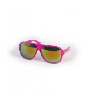 Fashion Aviator Color Plastic Frame Mirror Lens Sunglasses P2056 - Pink-yellowmirror Lens - CS11BOTXZK5 $5.86 Aviator