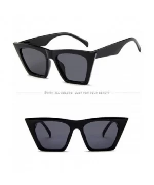 Fashion Women Oversized Vintage Retro Cat Eye Sun Glasses Ladies Sunglasses - Black - CM18QQ25KTO $3.48 Semi-rimless