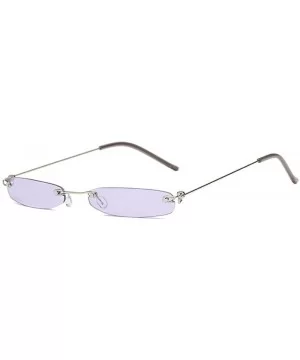 Women Tiny Sunglasses Men Small Narrow Sun Glasses Retro Rectangle Female Black - Purple - CJ18XE97KNQ $12.92 Aviator