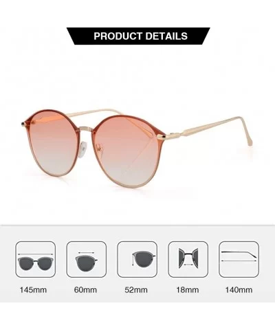 Women Sunglasses w Gradient Lens Metal Frame Cat Eye Sunglasses Cateye Sunglasses Mirror Lens - Orange Gradient - CX18DXO4R3S...