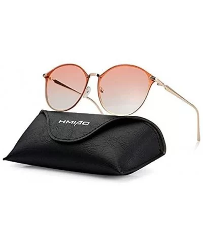 Women Sunglasses w Gradient Lens Metal Frame Cat Eye Sunglasses Cateye Sunglasses Mirror Lens - Orange Gradient - CX18DXO4R3S...