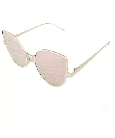 Vintage style Cat Ear Sunglasses for Women PC Resin UV 400 Protection Sunglasses - Pink - CE18T2WMTQM $14.04 Sport