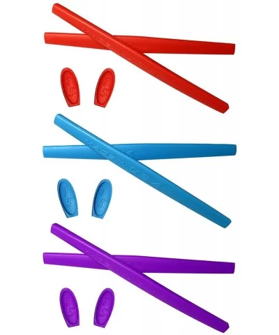 Replacement Silicone Leg Set For Oakley X Metal Series Ear socks Rubber Kit - Red/Blue/Purple - CZ184I9CQTD $21.37 Butterfly