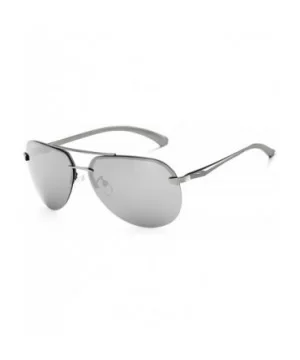 Classic Aviator Sunglasses Mirrored Polarized Lens Metal Frame for Men Women - Silver - CD18XO48OZ2 $10.29 Aviator