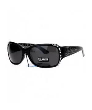 Anti Glare Polarized Womens Rhinestone Plastic Rectangular Butterfly Sunglasses - Black - CE11SOL4F1T $11.29 Butterfly