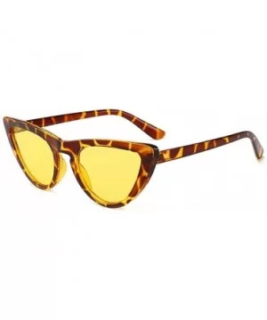 Sunglasses Fashion Trend Small Frame Cat-Eye Sunglasses Multicolor - Hawksbill Frame Yellow - CI18TKL9QY6 $6.38 Goggle