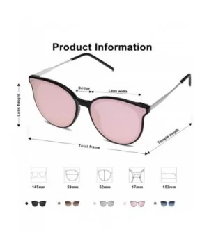 Fashion Round Sunglasses for Women with Rivet Plastic Frame DOLPHIN SJ2068 - C6 Black Frame/Pink Mirrored Lens - CB18OR50MDU ...