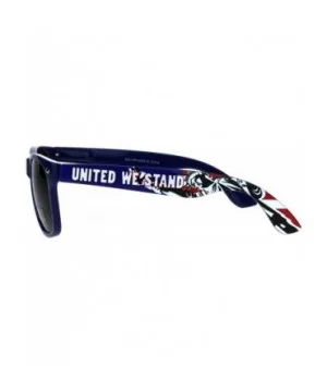 United We Stand Statue of Liberty Print Patriotic Navy Horn Rim Hipster Sunglasses - Shiny Navy - CP183CZR7S0 $7.53 Rectangular