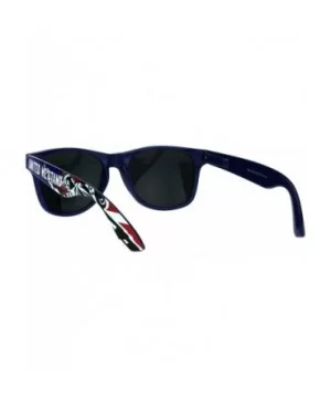 United We Stand Statue of Liberty Print Patriotic Navy Horn Rim Hipster Sunglasses - Shiny Navy - CP183CZR7S0 $7.53 Rectangular