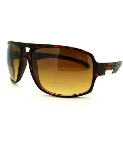 Mens Luxury Oversize Sport Plastic Racer Sunglasses - Matte Tortoise - CF12NADZSY7 $5.33 Oversized