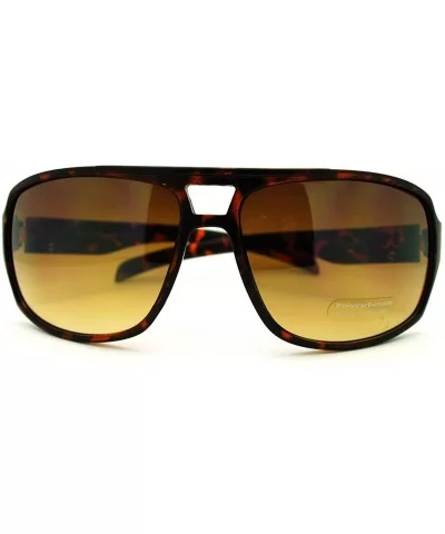 Mens Luxury Oversize Sport Plastic Racer Sunglasses - Matte Tortoise - CF12NADZSY7 $5.33 Oversized