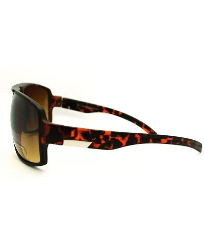 Mens Luxury Oversize Sport Plastic Racer Sunglasses - Matte Tortoise - CF12NADZSY7 $5.33 Oversized