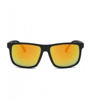 Men Retro Classic Sports Rectangular UV Protection Sunglasses - Orange - CN18IZI56KU $7.35 Square