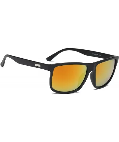 Men Retro Classic Sports Rectangular UV Protection Sunglasses - Orange - CN18IZI56KU $7.35 Square