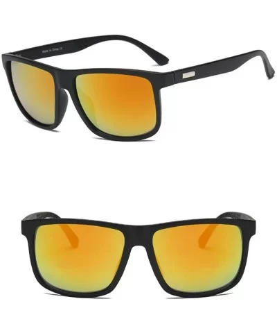 Men Retro Classic Sports Rectangular UV Protection Sunglasses - Orange - CN18IZI56KU $7.35 Square