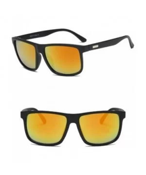 Men Retro Classic Sports Rectangular UV Protection Sunglasses - Orange - CN18IZI56KU $7.35 Square