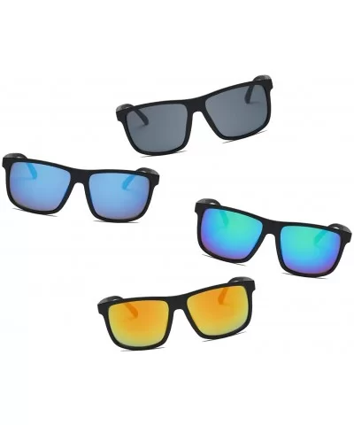 Men Retro Classic Sports Rectangular UV Protection Sunglasses - Orange - CN18IZI56KU $7.35 Square