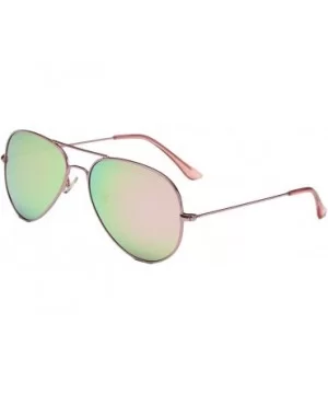 Women's Full Mirrored Aviator Polarized Sunglasses Uv400 56mm - Pink/Pink - CC12FPZNQA1 $11.66 Aviator