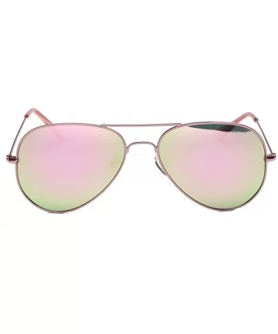 Women's Full Mirrored Aviator Polarized Sunglasses Uv400 56mm - Pink/Pink - CC12FPZNQA1 $11.66 Aviator