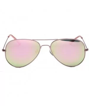 Women's Full Mirrored Aviator Polarized Sunglasses Uv400 56mm - Pink/Pink - CC12FPZNQA1 $11.66 Aviator