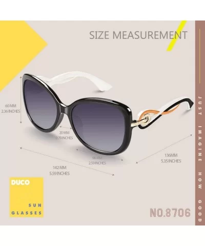 Women's Shades Classic Oversized Polarized Sunglasses for Women Ladies 100% UV Protection DC8706 - C9196NZ07TE $16.62 Goggle