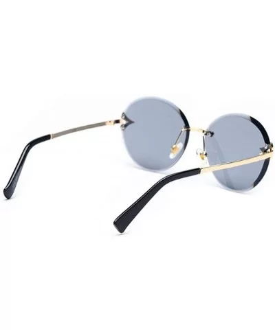 Classic fashion frameless sunshade - round - PC lens ladies sunglasses - F - C318S6WG8KK $28.34 Round