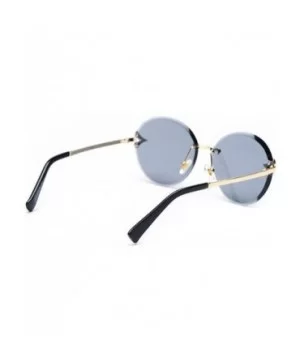 Classic fashion frameless sunshade - round - PC lens ladies sunglasses - F - C318S6WG8KK $28.34 Round