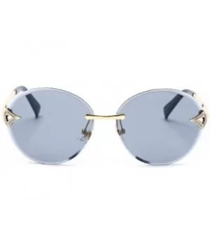 Classic fashion frameless sunshade - round - PC lens ladies sunglasses - F - C318S6WG8KK $28.34 Round