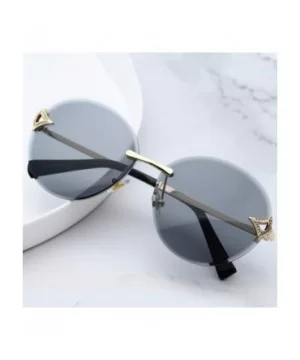 Classic fashion frameless sunshade - round - PC lens ladies sunglasses - F - C318S6WG8KK $28.34 Round