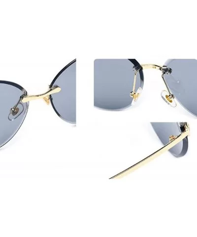 Classic fashion frameless sunshade - round - PC lens ladies sunglasses - F - C318S6WG8KK $28.34 Round