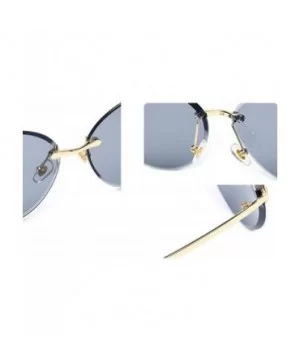 Classic fashion frameless sunshade - round - PC lens ladies sunglasses - F - C318S6WG8KK $28.34 Round