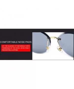 Classic fashion frameless sunshade - round - PC lens ladies sunglasses - F - C318S6WG8KK $28.34 Round