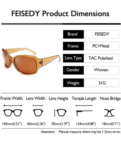 Classic Oversized Polarized Sunglasses Women Wrap Square Shades B2504 - Champagne - CV18YKOHEC4 $12.28 Square