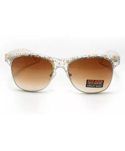 Flower Floral Print Sunglasses Womens Fashion Square Keyhole Frame - Lite Flower Print - CL1869SK9RU $7.01 Wayfarer