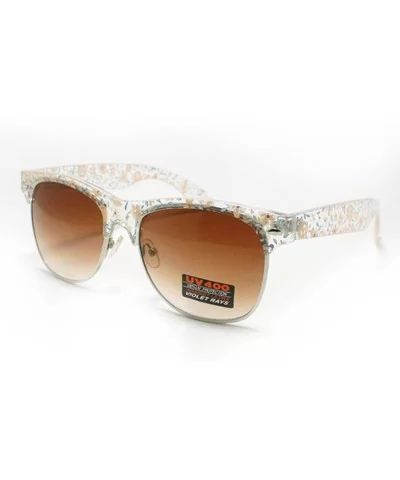 Flower Floral Print Sunglasses Womens Fashion Square Keyhole Frame - Lite Flower Print - CL1869SK9RU $7.01 Wayfarer