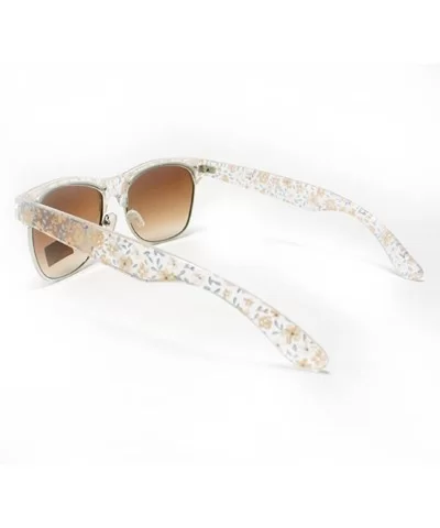 Flower Floral Print Sunglasses Womens Fashion Square Keyhole Frame - Lite Flower Print - CL1869SK9RU $7.01 Wayfarer