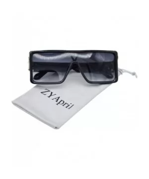 Square Oversized Sunglasses Women Men - Classic Fashion Style 100% UV Protection - Grey - CP190TTCMLL $7.22 Square