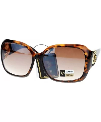 Womens Oversized Square Frame Sunglasses With Rhinestone Rose Design - Tortoise - C1127364C95 $7.63 Oversized