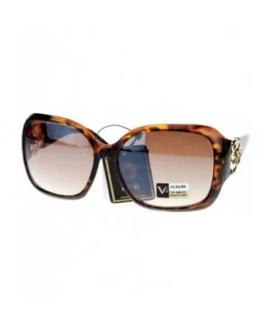 Womens Oversized Square Frame Sunglasses With Rhinestone Rose Design - Tortoise - C1127364C95 $7.63 Oversized