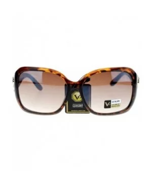 Womens Oversized Square Frame Sunglasses With Rhinestone Rose Design - Tortoise - C1127364C95 $7.63 Oversized