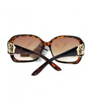 Womens Oversized Square Frame Sunglasses With Rhinestone Rose Design - Tortoise - C1127364C95 $7.63 Oversized