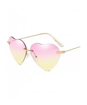 Hiking New Retro Love Ocean Piece Sunglasses Street Beat Peach Heart Shaped Sunglasses - Multicolor-i - CW18T35TED3 $4.45 Rim...