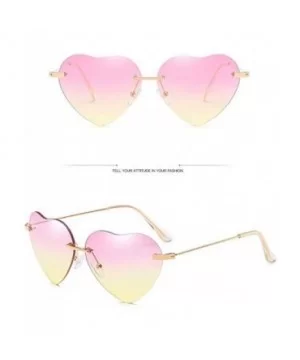 Hiking New Retro Love Ocean Piece Sunglasses Street Beat Peach Heart Shaped Sunglasses - Multicolor-i - CW18T35TED3 $4.45 Rim...