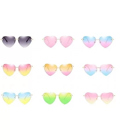 Hiking New Retro Love Ocean Piece Sunglasses Street Beat Peach Heart Shaped Sunglasses - Multicolor-i - CW18T35TED3 $4.45 Rim...